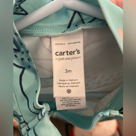 Carter's Green and Blue whale pattern One Piece Swim size 3M - Picture 2 of 4